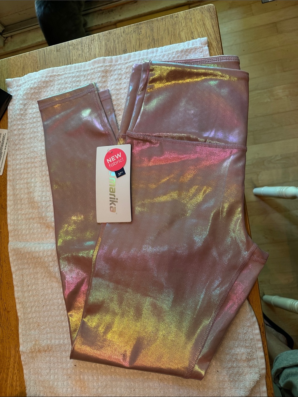 Marika Pink Iridescent Shimmer Leggings